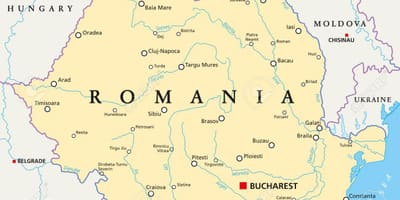 Ռումինիայի մայրաքաղաք քարտեզի վրա
